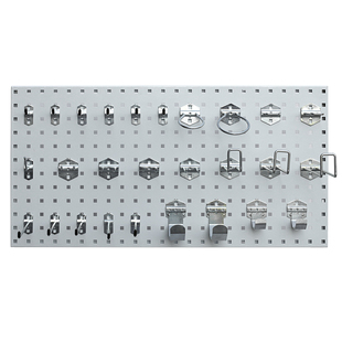 方孔洞洞板加粗单斜挂钩五金工具架工具墙板加长钩子三固孔板挂钩