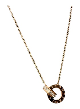 Vintage古著 【Double Ring】项链金色吊坠