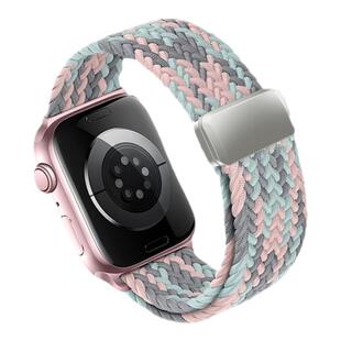 适用苹果S4至S9iwatch系列磁吸编织回环表带44/45/49mm男女款applewatchseries10表带尺寸可选 展现独特魅力