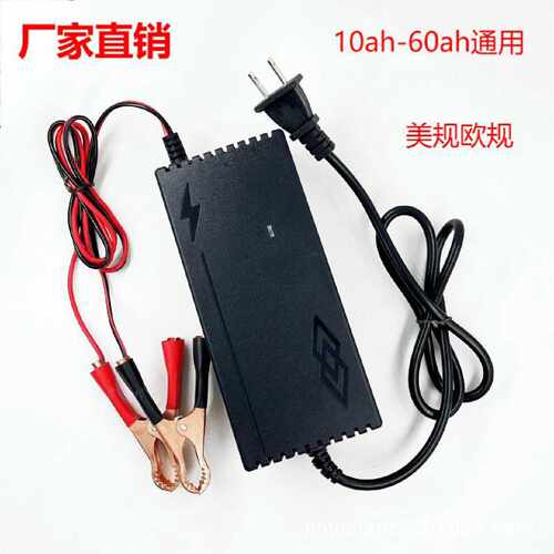 跨境12V6A智能脉冲夹子充电器摩托电动汽车铅酸电瓶10到60ah通用