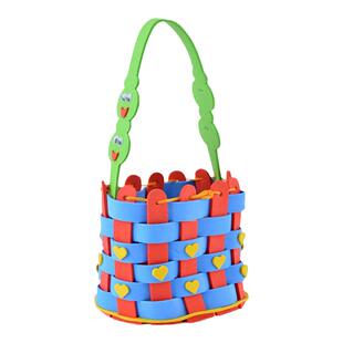 美劳课包包手工制作材料包 儿童手工玩具diy编织篮创意卡通包包