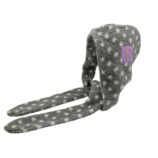 韩版毛绒可爱波点帽子围巾一体式秋冬保暖围脖护耳显脸小套头帽女