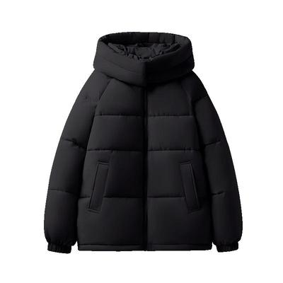 NOW真维斯黑色保暖棉服棉袄女2025新款冬季超好看冬装夹棉厚外套