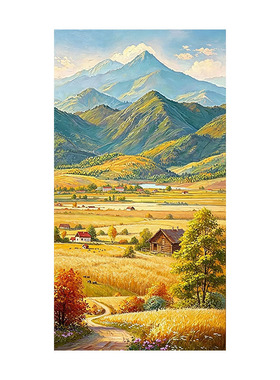 大芬村手绘丰收麦田油画客厅