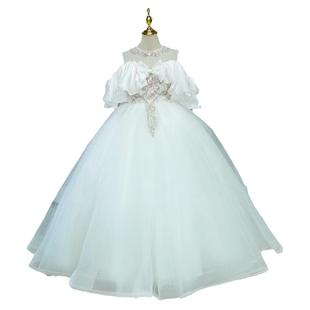 租礼服裙高级儿童生日主持弹琴朗诵白色公主蓬蓬裙租赁小花童婚纱