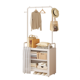 挂衣架落地卧室内防尘衣帽架带收纳柜宿舍简易家用隔夜衣服置物架