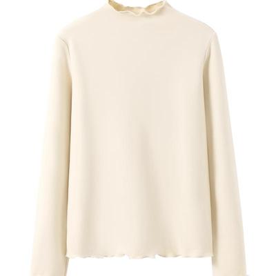 真维斯半高领白色打底衫内搭女冬