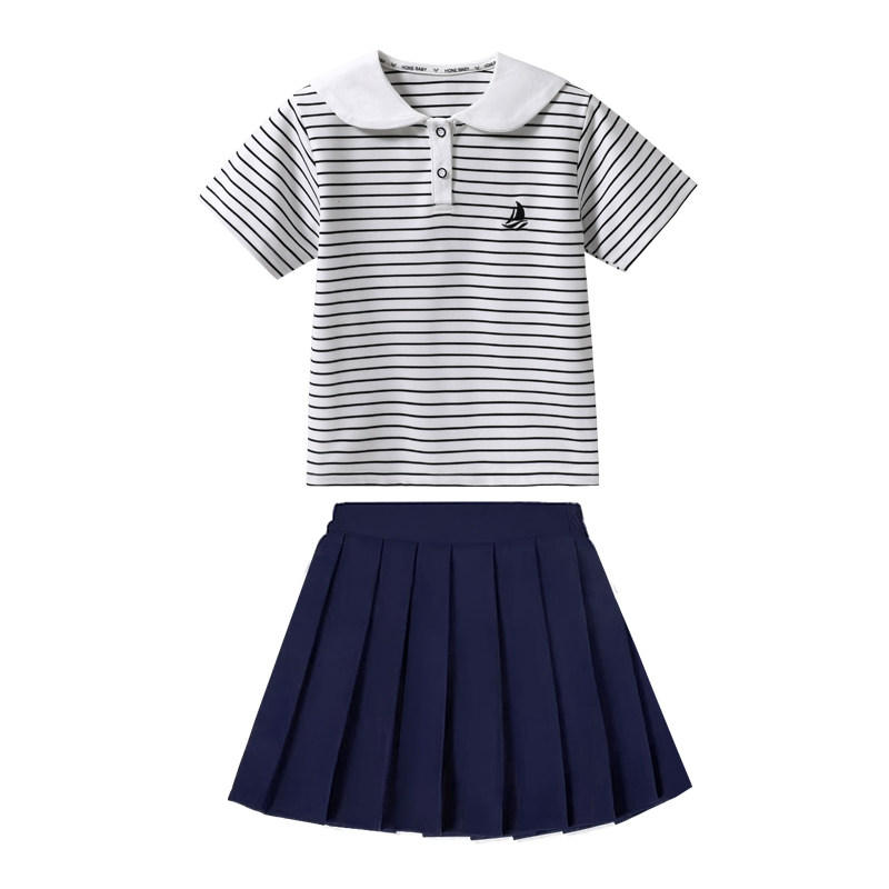 夏季短袖小学生海军风校服套装