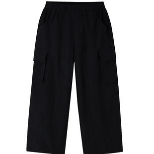 安奈儿童装2026春新款儿童长裤梭织单裤男童女童宽松工装风休闲裤