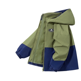 史努比男童加绒外套秋冬款2025新款保暖户外冬装儿童三合一冲锋衣