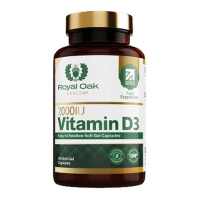 皇家橡树进口25羟基维生素d3成人2000IU备d孕期孕妇补钙阳光vd3