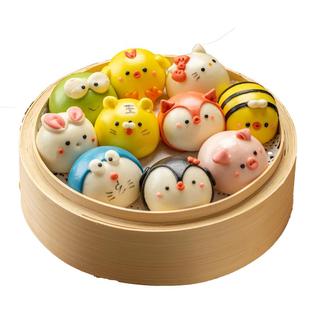 朱老三卡通速冻奶黄包动物造型豆沙馒头儿童果蔬早餐包子面点食品