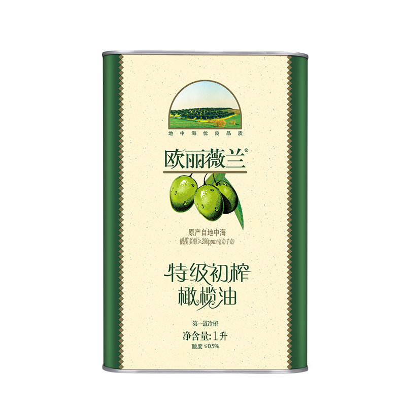 欧丽薇兰特级初榨橄榄油1L*2罐装olive官方食用油健康家用炒菜