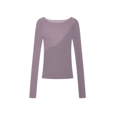 里性纯羊毛衫性感微透针织上衣