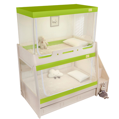 新款子母床梯形上下铺蚊帐