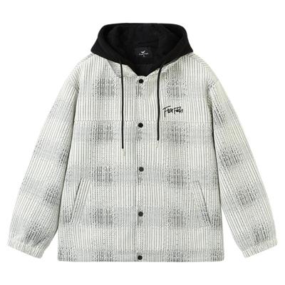 快鱼针织羽绒服男2025年冬季新款羽绒衣撞色连帽假两件保暖厚外套