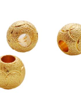 保色厚重磨砂压纹9mm圆珠diy