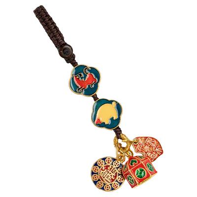 五台本命年吊坠平安护身符三合六合太岁十二生肖汽车钥匙扣挂件