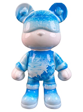 潮玩流体熊树脂摆件生日礼物