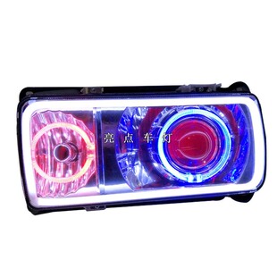 适用普桑大灯总成改装LED双光透镜氙气灯海5天使眼恶魔眼日行灯