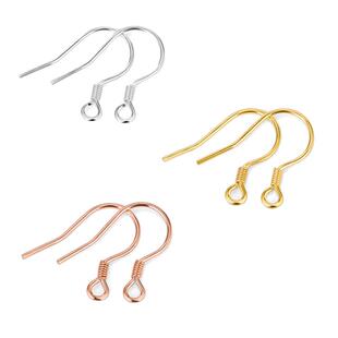 S999足银耳钩 DIY手工银耳勾 纯银饰品首饰 银勾耳钉饰品银钩配件