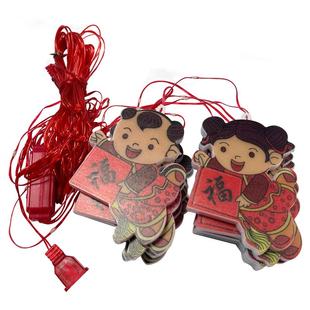 新年布置春节装饰led彩灯红灯笼庭院场景装扮氛围灯户外防水星星