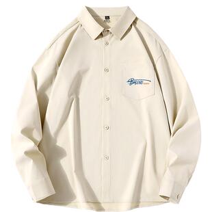 班尼路高级感长袖衬衫男款春秋季休闲内搭上衣夏季薄款衬衣外套A