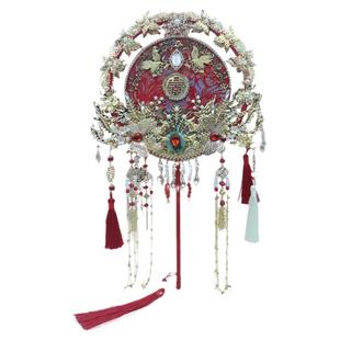 双面双色汉唐古风团扇新娘结婚出嫁diy材料包高级感中式婚礼秀禾