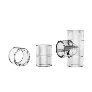 透明水管件亚克力鱼缸管件弯头三通接头水族管子DIY配件底滤上滤