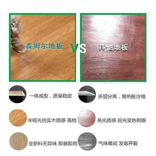 森姆尔SPC锁扣地板6mm8mm静音垫款防水石塑地板石晶家用卡扣式