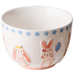 釉下彩特别好看的饭碗陶瓷可爱餐具盘子菜盘家用泡面碗2023新款