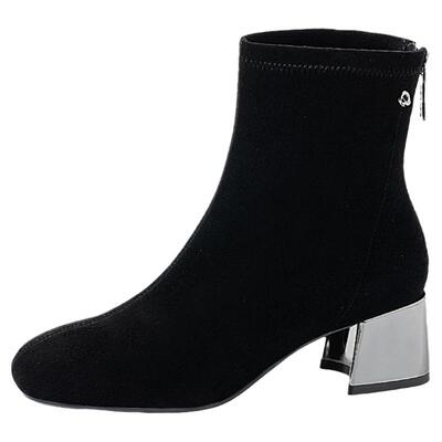 康莉时尚时装靴粗跟短靴