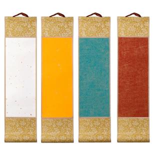 迷你小卷轴空白小挂轴特惠10个装蜡染宣纸书画挂画手写书签半生熟毛笔字小号画卷书法作品文创禅意古风立轴