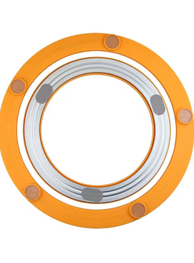 饭桌转盘家用桌子玻璃圆形大圆桌实木底座餐桌转圈轨道转轴黄色胶