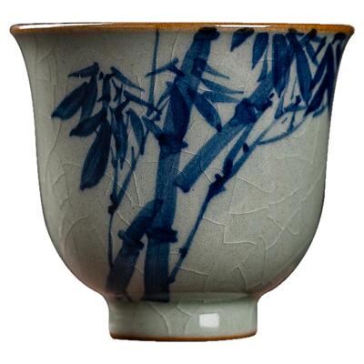 2025新款景德镇陶瓷手绘茶杯小号主人杯花神杯复古茶具青花瓷女男