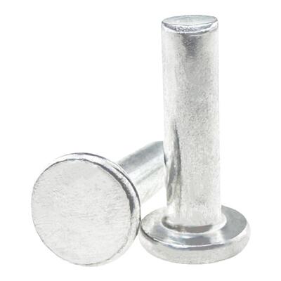 镀白锌平头实心铁铆钉GB109