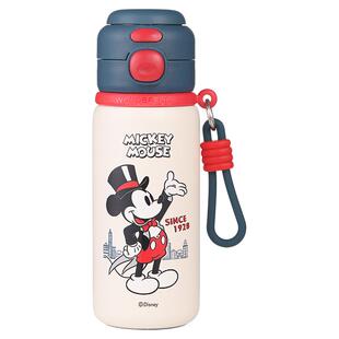 迪士尼316不锈钢保温杯网红款儿童吸管杯大容量学生喝水杯500ml