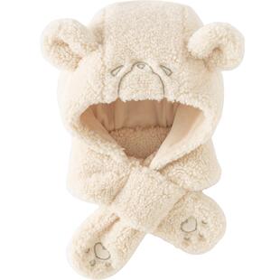 戴维贝拉儿童帽子保暖冬季新款男童护耳帽围巾女童户外卡通保暖帽