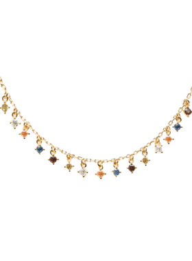 PDPAOLA彩色镶钻项链情人节送礼