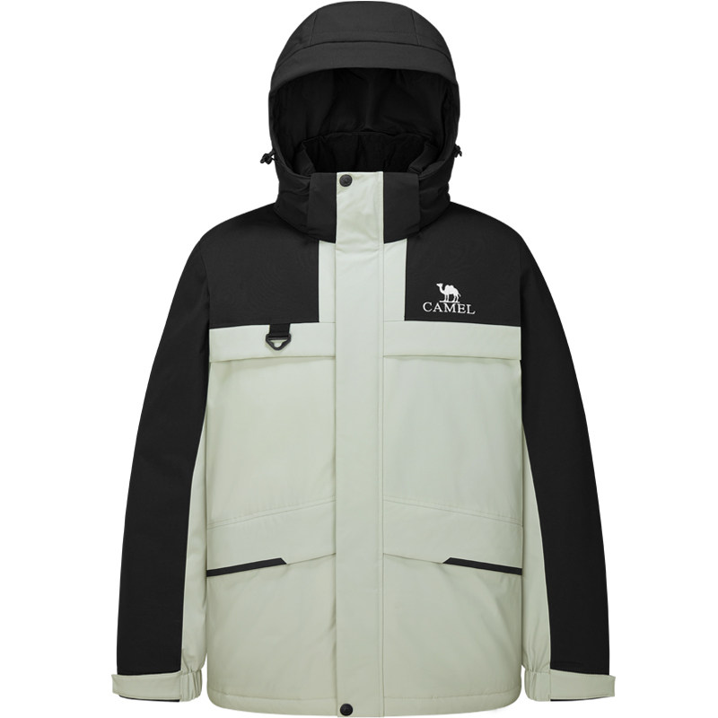 骆驼羽绒服男女连帽保暖2024新款户外防风防水冬季工装外套情侣款