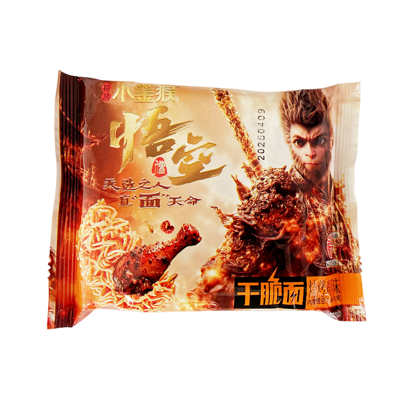 小金猴干脆面香辣燒烤雞肉味干吃方便面掌心脆辦公室懷舊零食小吃