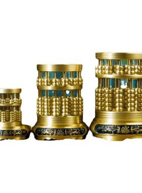 黄铜算盘笔筒纯铜中式摆件