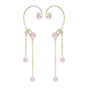 耳坠长款流苏耳环原创设计珍珠耳挂无耳洞简约耳夹气质国风耳饰潮