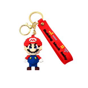 卡通创意积木系列马里奥钥匙扣汽车挂件可爱赠送少女包包小礼品