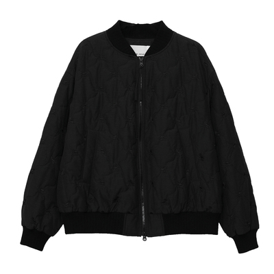 MOVEUP幻走2025冬季新款.FUN系列棒球领裥棉线口袋短款棉外套女