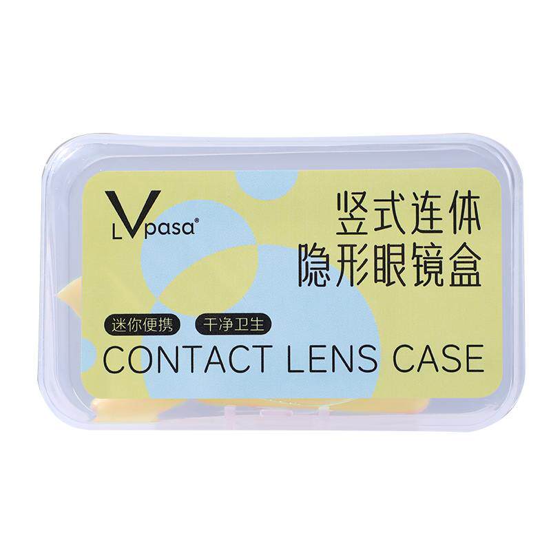可爱佩戴器近视隐形眼镜盒子女透明竖式连体美瞳盒男工具摘取吸棒