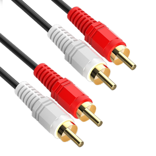 莲花线二对二双莲花头音频线2rca连接线CD电视功放音箱2对2红白莲花线梅花插头低音炮胆机发烧级输入线输出线