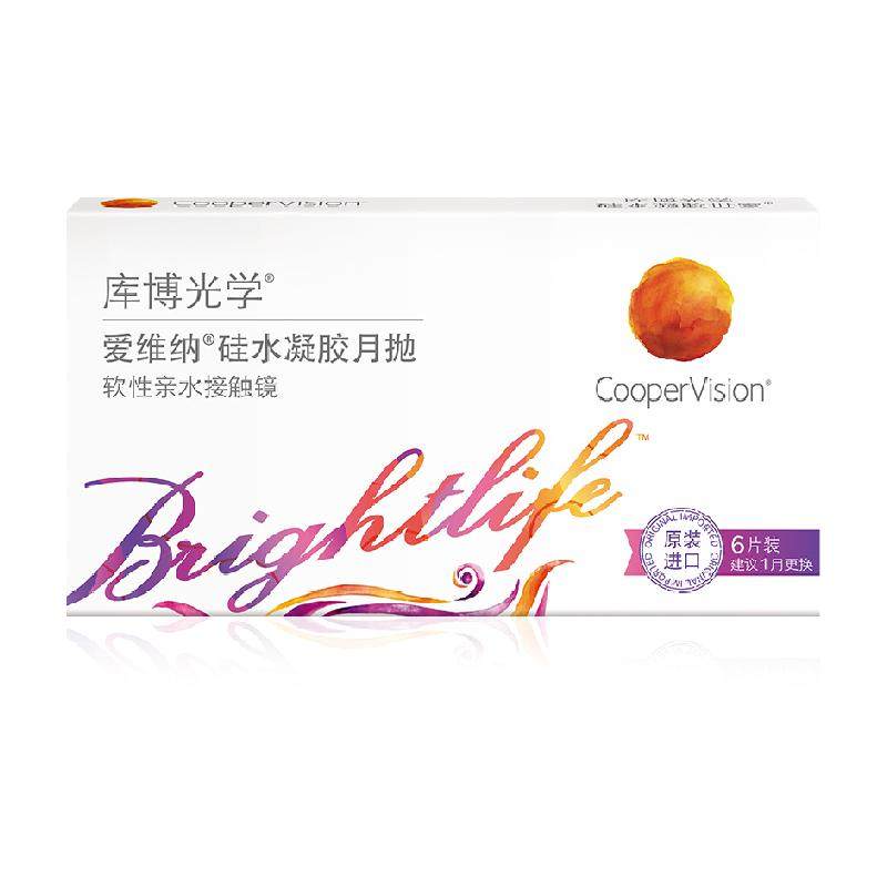 库博光学隐形眼镜爱维纳月抛6硅水凝胶高透氧非倍新半年抛量