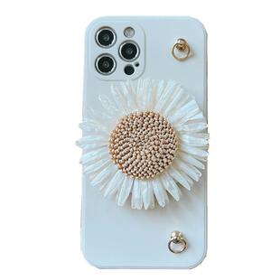 恬妤 太阳花雏菊iPhone11手机壳珍珠链条斜挎13苹果12保护套xsmax补妆镜子xs适用promax可背带x软硅胶7/8plus