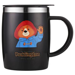 帕丁顿熊马克杯男生带盖勺304不锈钢办公室咖啡杯家用泡茶水杯子